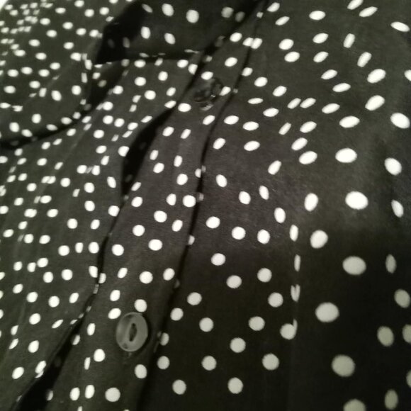 Vintage polka dot skirt, revamped, stretch waistband, cotton and polyester - Picture 2 of 6